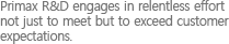 Primax R&D engages in relentless effort not just to meet but to exceed customer expectations. 
